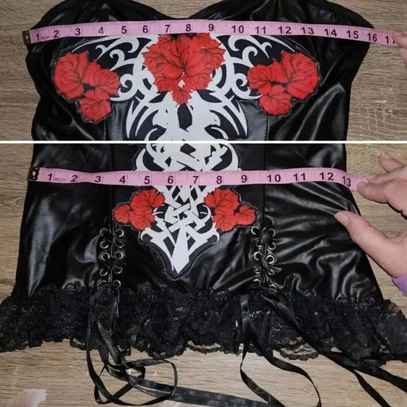 Rubies Rose & Bone Bustier Corset Costume One Size Fits 4 6 8 10 12 or S M L - Picture 8 of 8
